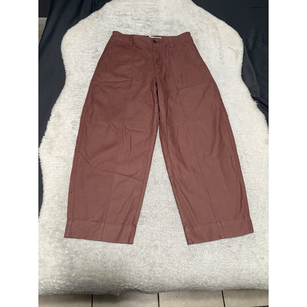 Old Navy Barrel Leg Utility Pants Womens Size 6 Dusty Rose Mauve High Rise Crop